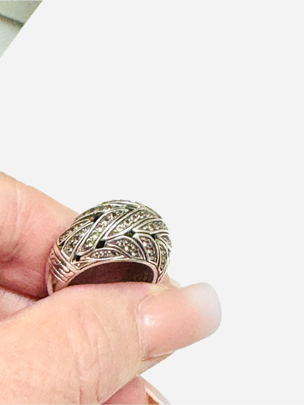 Authentic John Hardy Classic Chain Silver and Sapphire Dome Ring